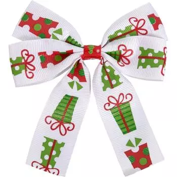 Украшение ёлочное «Бант», 10х2.5 см, цвет белый