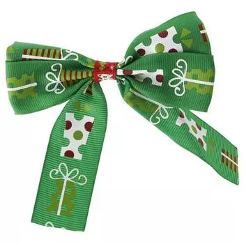Украшение ёлочное «Бант», 10х2.5 см, цвет зелёный