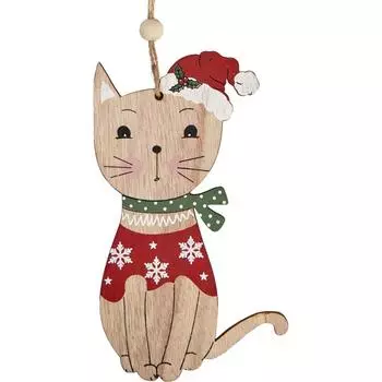 Украшение ёлочное ErichKrause Decor «Кошечка», 13 см, дерево