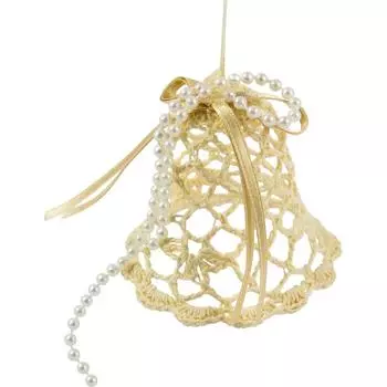 Украшение ёлочное «Колокольчик», 7 см, цвет экрю