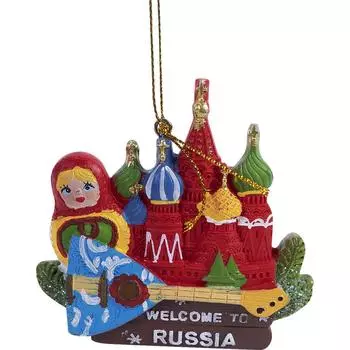 Украшение ёлочное «Кремль и матрёшка», 8 см