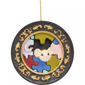 Украшение ёлочное «Мышка в тарелочке» 8 см