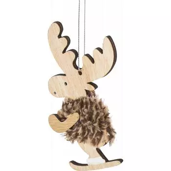 Украшение ёлочное «Олень», 13 см, дерево