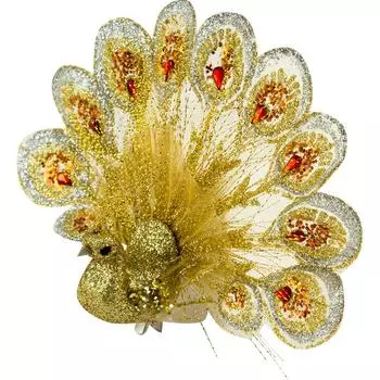 Украшение ёлочное «Павлин», цвет золотой