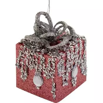 Украшение ёлочное «Подарок», 6 см, цвет розовый