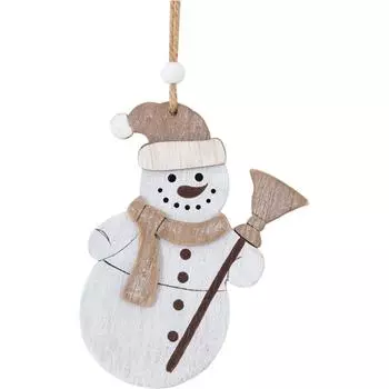 Украшение ёлочное «Снеговик» 13 см дерево