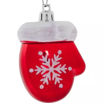 Украшение ёлочное «Варежка», 7 см, цвет красный