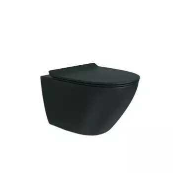 Унитаз подвесной Black Tornado безободковый с сиденьем микролифт цвет черный