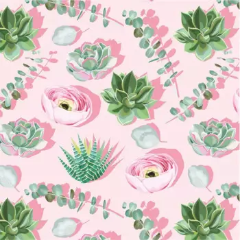 Упаковочная бумага «Нежные кактусы» 100x70 см