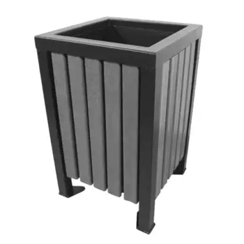 Урна Квадро-2 40 л металл/пластик графит