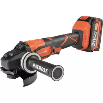 УШМ аккумуляторная бесщеточная Patriot AG 125LI UES, 21 В Li-ion 4 Ач, 125 мм