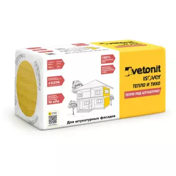 Утеплитель Isover Тепло под штукатурку 50 мм 4 шт 600x1000 мм 2.4 м