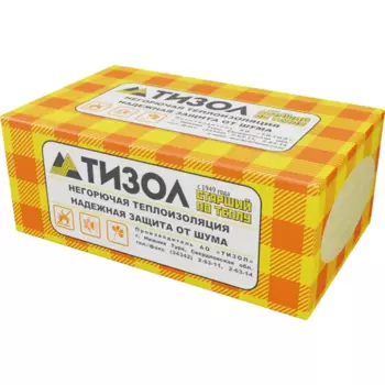 Утеплитель Тизол Euro-Лайт 50 100 мм 6 плит 600x1000 мм 3.6 м