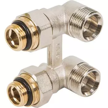 Узел нижнего подключения Н-образный угловой Rehau EK 1/2"x3/4" латунь