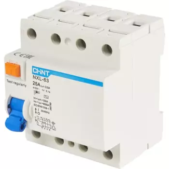 УЗО CHINT NXB-63S 4P 25 A 30 мА 6 кА AC