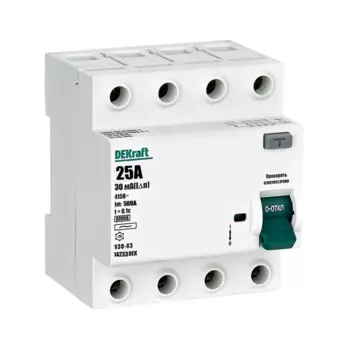 УЗО Dekraft 4P 25 A 30 мА 6 кА AC 14233DEK