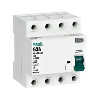 УЗО Dekraft 4P 63 A 30 мА 6 кА AC 14236DEK