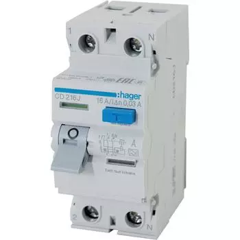 УЗО Hager 2 полюса 16 А 30 мА CD216j