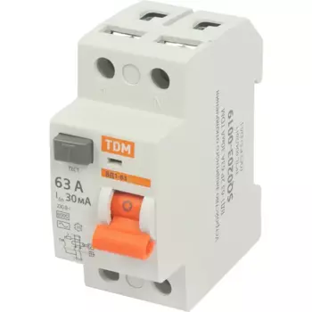 УЗО Tdm Electric ВД1-63 2P 63 A 30 мА 4.5 кА AC SQ0203-0080