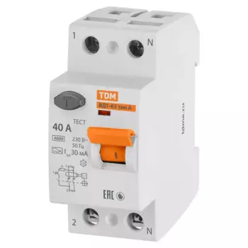УЗО TDM Electric ВД1-63 2Р 40 А 30 мА 6 кА A