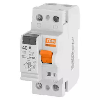 УЗО TDM Electric ВД-63 2Р 40 А 30 мА 4.5 кА AC