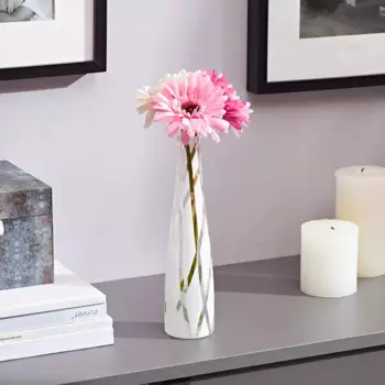 Ваза Бутыль стекло цвет белый 23 см