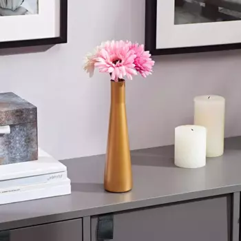 Ваза Бутыль стекло цвет золотой 23 см