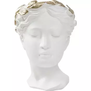 Ваза для цветов Грета гипс бело-светло-золотой