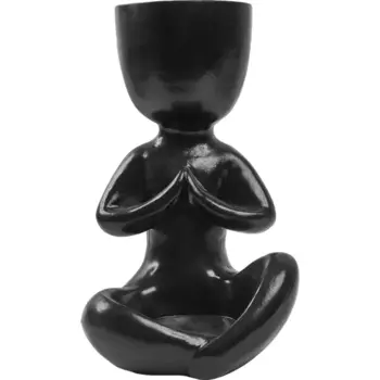 Ваза для цветов Йог гипс черный