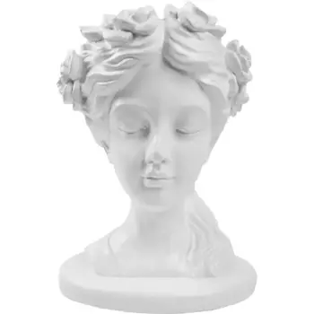 Ваза для цветов Весна гипс белый