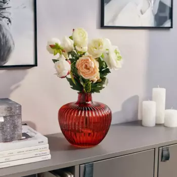 Ваза графин янтарный стекло цвет красный 20 см