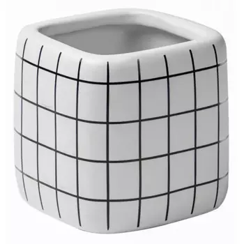 Ваза керамика 11 см цвет бело-черный