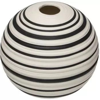 Ваза керамика 13 см цвет бело-черный
