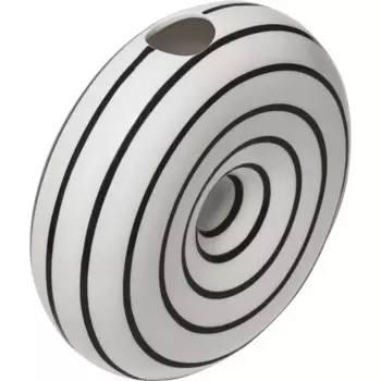 Ваза керамика 16.5 см цвет бело-черный