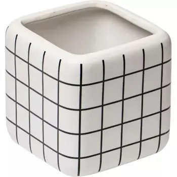 Ваза керамика 8.2 см цвет бело-черный