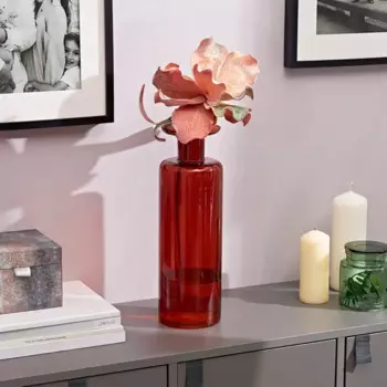 Ваза колба янтарная цвет красный 38 см