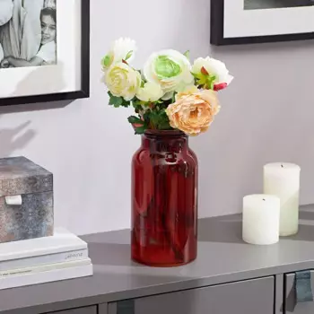 Ваза колба янтарная стекло цвет красный 25 см