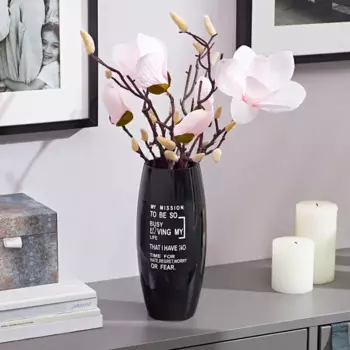 Ваза Овал My Mission стекло черная глянцевая 25 см