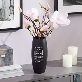 Ваза Овал My Mission стекло черная матовая 25 см