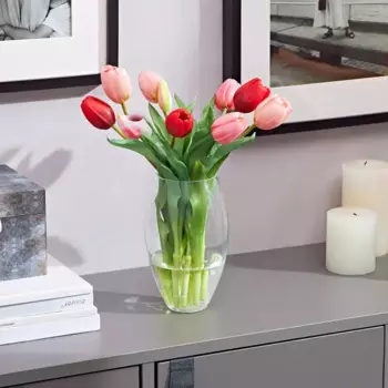 Ваза овал стекло цвет прозрачный 19 см