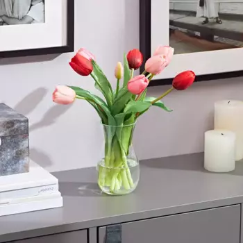 Ваза песочные часы стекло цвет прозрачный 16 см