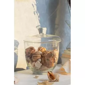 Ваза с крышкой Мэри стекло цвет прозрачный 19 см