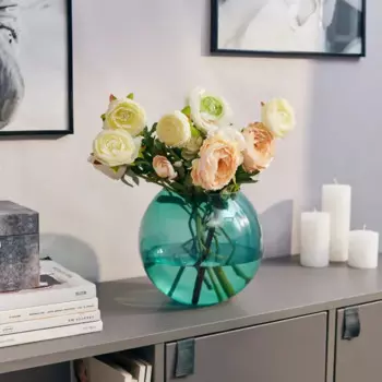 Ваза шар аквамарин стекло цвет зеленый 19 см