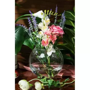 Ваза Шар стекло цвет прозрачный 18 см