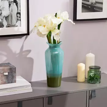 Ваза силуэт стекло цвет бирюзовый 34 см