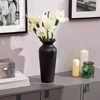 Ваза силуэт стекло цвет черный 34 см