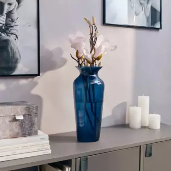 Ваза силуэт ультрамарин стекло цвет синий 34 см