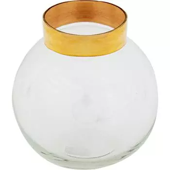 Ваза «Токио» 2 средняя, стекло, цвет прозрачный/золотой