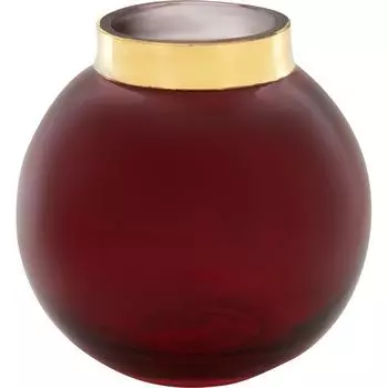 Ваза «Токио» 2, стекло, цвет красный/золотой