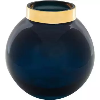 Ваза «Токио» 2, стекло, цвет синий/золотой